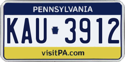 PA license plate KAU3912