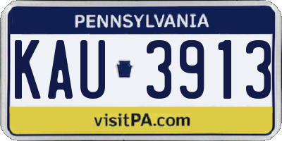 PA license plate KAU3913