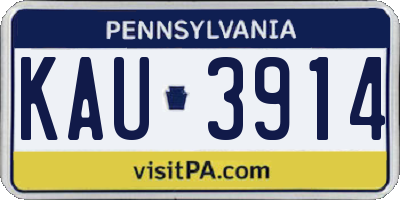 PA license plate KAU3914