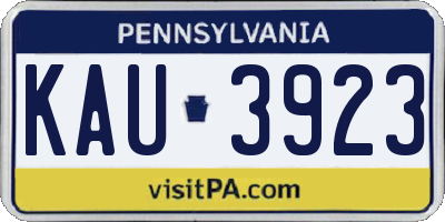 PA license plate KAU3923