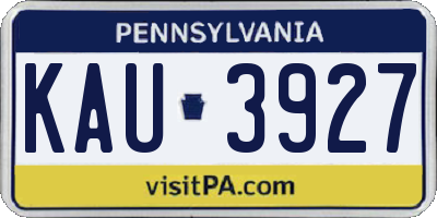 PA license plate KAU3927