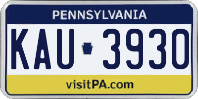 PA license plate KAU3930