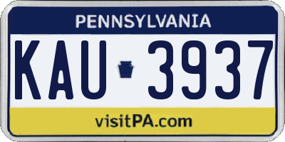 PA license plate KAU3937