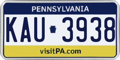 PA license plate KAU3938