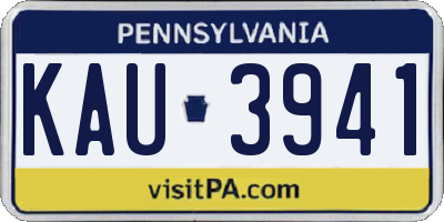 PA license plate KAU3941