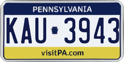 PA license plate KAU3943