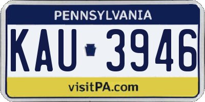 PA license plate KAU3946