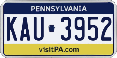 PA license plate KAU3952