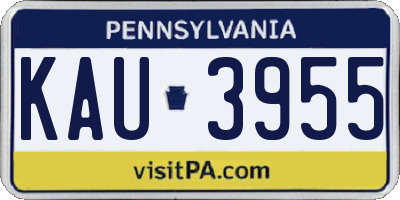 PA license plate KAU3955