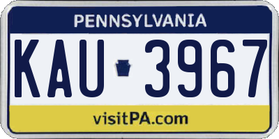 PA license plate KAU3967