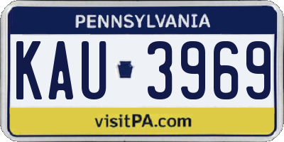PA license plate KAU3969