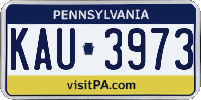 PA license plate KAU3973