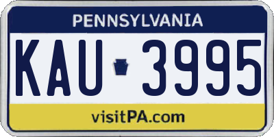 PA license plate KAU3995