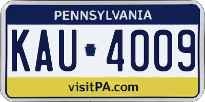 PA license plate KAU4009