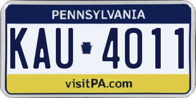 PA license plate KAU4011