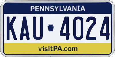PA license plate KAU4024