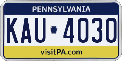 PA license plate KAU4030