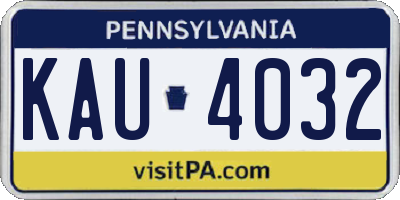 PA license plate KAU4032