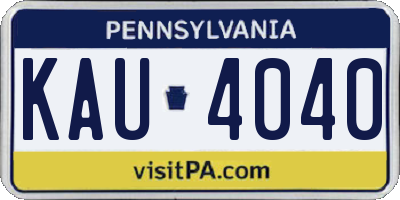 PA license plate KAU4040