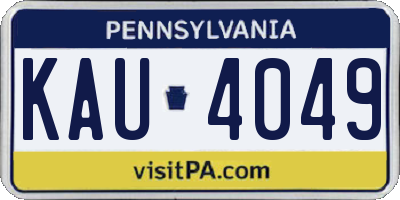 PA license plate KAU4049