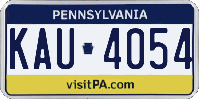 PA license plate KAU4054