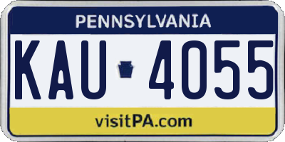 PA license plate KAU4055