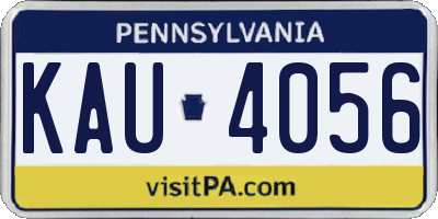 PA license plate KAU4056