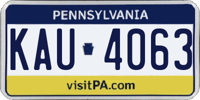 PA license plate KAU4063