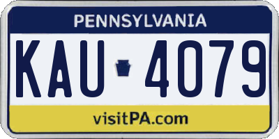 PA license plate KAU4079