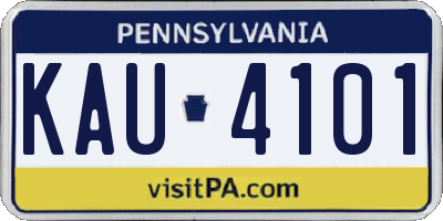 PA license plate KAU4101