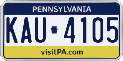 PA license plate KAU4105