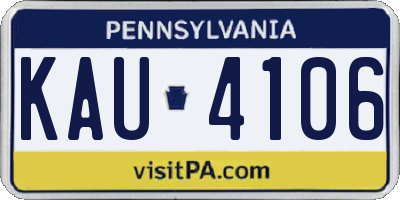 PA license plate KAU4106