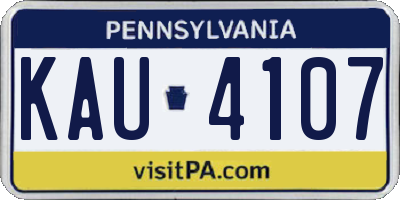 PA license plate KAU4107