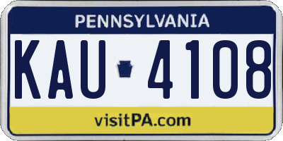 PA license plate KAU4108