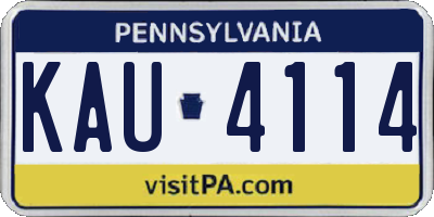 PA license plate KAU4114