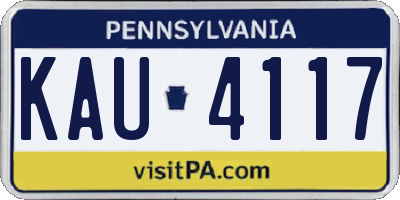 PA license plate KAU4117