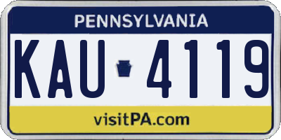 PA license plate KAU4119
