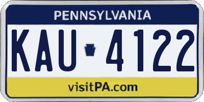 PA license plate KAU4122