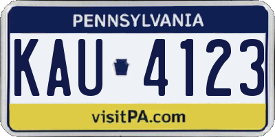 PA license plate KAU4123