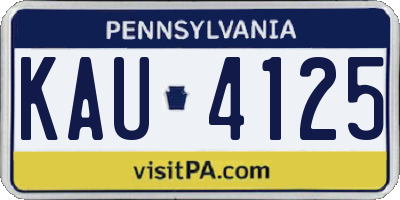 PA license plate KAU4125
