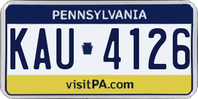 PA license plate KAU4126