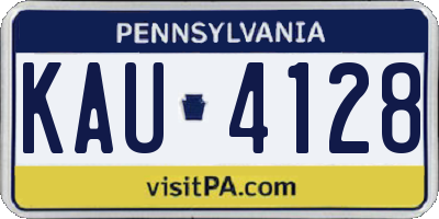 PA license plate KAU4128
