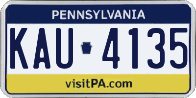 PA license plate KAU4135