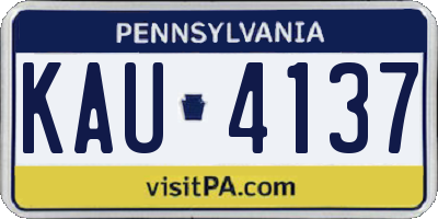 PA license plate KAU4137