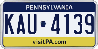 PA license plate KAU4139