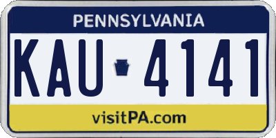 PA license plate KAU4141