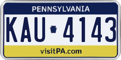 PA license plate KAU4143
