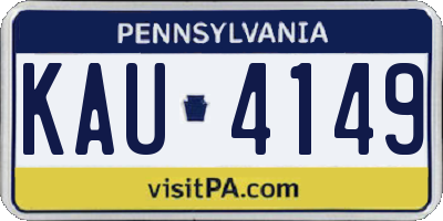 PA license plate KAU4149