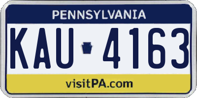 PA license plate KAU4163