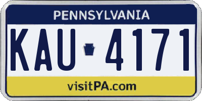 PA license plate KAU4171